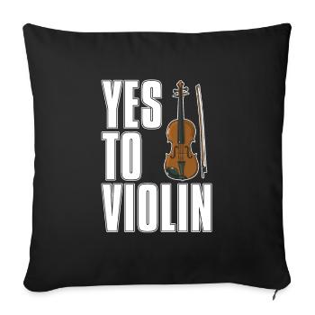 Violin Violin Funny - Sofa pillowcase 17,3'' x 17,3'' (45 x 45 cm) - black - Front