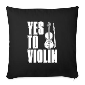 Violin Violin Funny - Sofa pillowcase 17,3'' x 17,3'' (45 x 45 cm) - black - Front