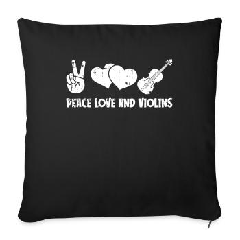 Violine Geige Liebe - Sofakissenbezug 45 x 45 cm - Schwarz - Vorne