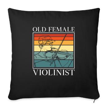 Violin Violin - Sofa pillowcase 17,3'' x 17,3'' (45 x 45 cm) - black - Front