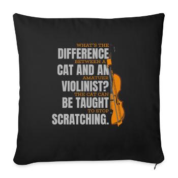 Violin Violin Funny - Sofa pillowcase 17,3'' x 17,3'' (45 x 45 cm) - black - Front