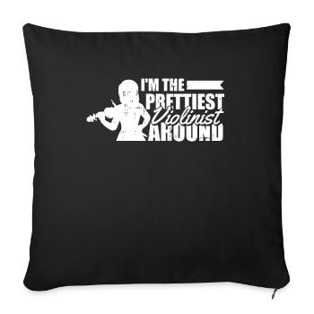 violin violin quite - Sofa pillowcase 17,3'' x 17,3'' (45 x 45 cm) - black - Front