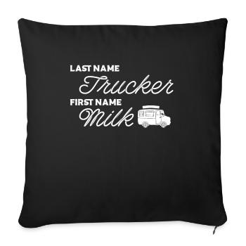 Camion de lait de vache Camion de lait - Housse de coussin décorative 45 x 45 cm - noir - Devant