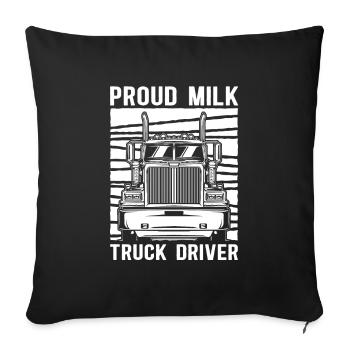 Kuh Milch Treiber Milchwagen - Sofakissenbezug 45 x 45 cm - Schwarz - Vorne