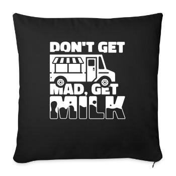 Cow Milk Milk Truck - Sofa pillowcase 17,3'' x 17,3'' (45 x 45 cm) - black - Front