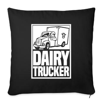 Cow Milk Driver Milk Truck - Sofa pillowcase 17,3'' x 17,3'' (45 x 45 cm) - black - Front