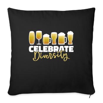 Bière artisanale Bière artisanale Bière drôle - Housse de coussin décorative 45 x 45 cm - noir - Devant
