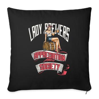 Craft Beer Bier Craftbier Dame - Sofa pillowcase 17,3'' x 17,3'' (45 x 45 cm) - black - Front