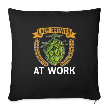 Craft Beer Bier Craftbier Dame - Sofa pillowcase 17,3'' x 17,3'' (45 x 45 cm) - black - Front