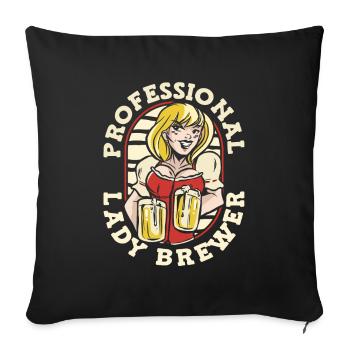 Bière artisanale Bière artisanale Bière drôle - Housse de coussin décorative 45 x 45 cm - noir - Devant