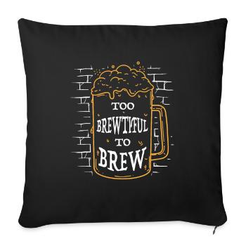 Bière artisanale Bière artisanale Brassage de bière artisanale - Housse de coussin décorative 45 x 45 cm - noir - Devant