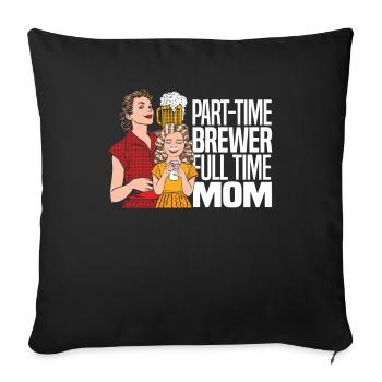 Bière artisanale Bière artisanale Noix de bière - Housse de coussin décorative 45 x 45 cm - noir - Devant