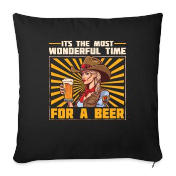 Craft Beer Bier Craftbier Dame - Sofa pillowcase 17,3'' x 17,3'' (45 x 45 cm) - black - Front
