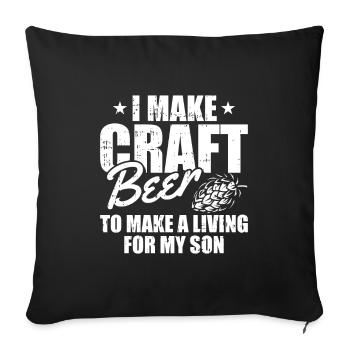 Bière artisanale Bière artisanale Fils - Housse de coussin décorative 45 x 45 cm - noir - Devant
