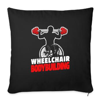 Bodybuilder Bodybuilding Wheelchair - Sofa pillowcase 17,3'' x 17,3'' (45 x 45 cm) - black - Front