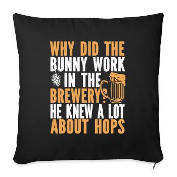 Bière artisanale Bière artisanale Fun - Housse de coussin décorative 45 x 45 cm - noir - Devant
