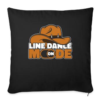 Line Dance Mode On - Sofa pillowcase 17,3'' x 17,3'' (45 x 45 cm) - black - Front