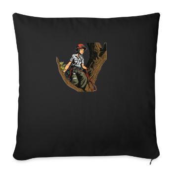 Baumpfleger Baumkletterer Arborist Baumklettern - Sofakissenbezug 45 x 45 cm - Schwarz - Vorne