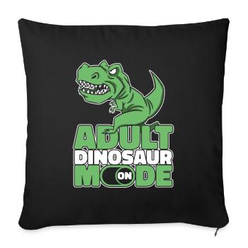 Dinosaure T Rex Dinosaure adulte - Housse de coussin décorative 45 x 45 cm - noir - Devant