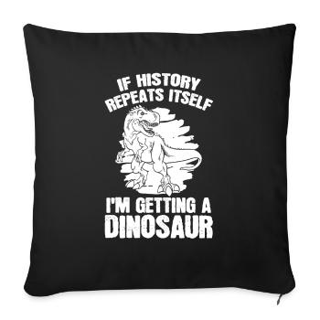 Dinosaure T Rex - Housse de coussin décorative 45 x 45 cm - noir - Devant