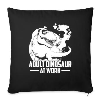 Dinosaure T Rex Dinosaure adulte - Housse de coussin décorative 45 x 45 cm - noir - Devant