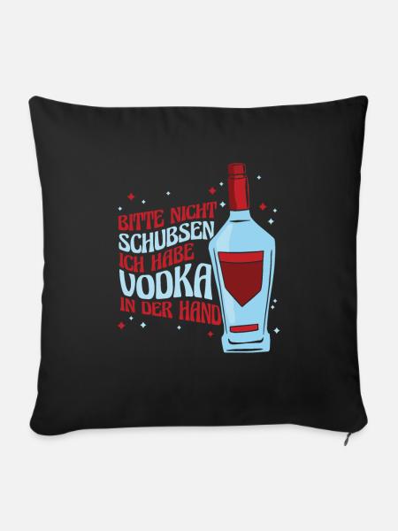 Vodka Wodka Witzig Wodka - Sofakissenbezug 45 x 45 cm - Schwarz