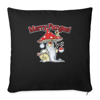 Cueillette de champignons Champignons de Noël Nain - Housse de coussin décorative 45 x 45 cm - noir - Devant