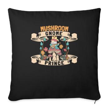 Cueilleurs de champignons Prince Nain de champignons - Housse de coussin décorative 45 x 45 cm - noir - Devant