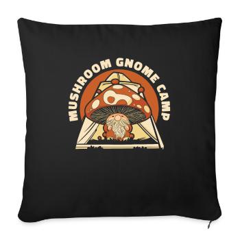 Mushroom pickers Mushrooms Mushroom dwarf - Sofa pillowcase 17,3'' x 17,3'' (45 x 45 cm) - black - Front