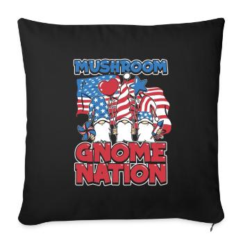 Champignons cueilleurs de champignons Drapeau américain Champignon nain - Housse de coussin décorative 45 x 45 cm - noir - Devant