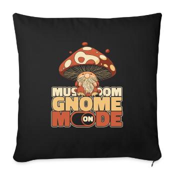 Mushroom pickers Mushrooms Mushroom dwarf - Sofa pillowcase 17,3'' x 17,3'' (45 x 45 cm) - black - Front
