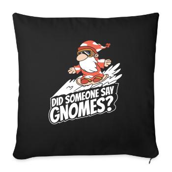 Mushroom pickers Mushrooms Funny mushroom dwarf - Sofa pillowcase 17,3'' x 17,3'' (45 x 45 cm) - black - Front