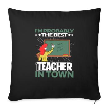 Teacher Pedagogue Best - Sofa pillowcase 17,3'' x 17,3'' (45 x 45 cm) - black - Front