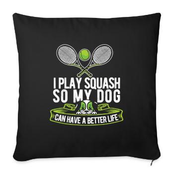 Squash Hund - Sofakissenbezug 45 x 45 cm - Schwarz - Vorne