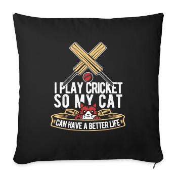 Cricket Cat - Sofa pillowcase 17,3'' x 17,3'' (45 x 45 cm) - black - Front