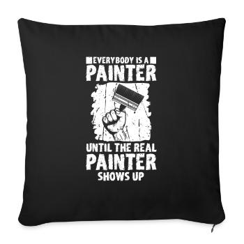 Painter Varnisher Funny - Sofa pillowcase 17,3'' x 17,3'' (45 x 45 cm) - black - Front
