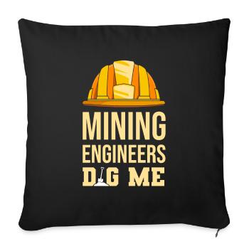 Engineer Mining Engineer - Sofa pillowcase 17,3'' x 17,3'' (45 x 45 cm) - black - Front