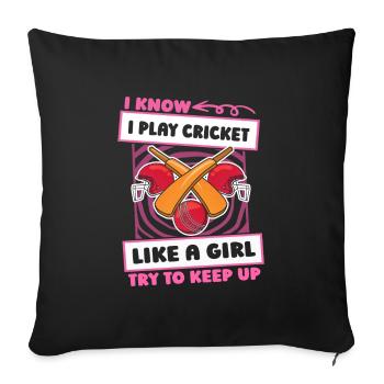 Cricket Girls - Sofa pillowcase 17,3'' x 17,3'' (45 x 45 cm) - black - Front