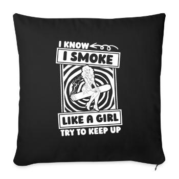 Fille du cigare - Housse de coussin décorative 45 x 45 cm - noir - Devant