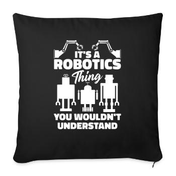 Robotique Ai Robot Drôle - Housse de coussin décorative 45 x 45 cm - noir - Devant