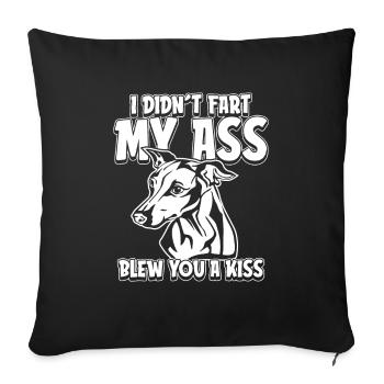 Greyhound Windhund - Sofakissenbezug 45 x 45 cm - Schwarz - Vorne