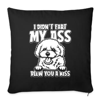 Bichon Frize - Sofakissenbezug 45 x 45 cm - Schwarz - Vorne