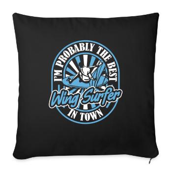 Wing Surf Wing Foil Am Besten - Sofakissenbezug 45 x 45 cm - Schwarz - Vorne