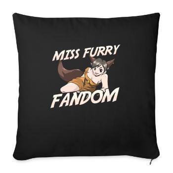 Furry Fandom Fursuits Missing - Sofa pillowcase 17,3'' x 17,3'' (45 x 45 cm) - black - Front