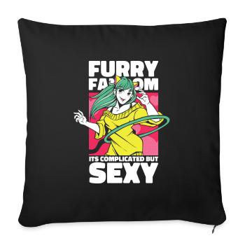 Furry Fandom Fursuits Sexy - Sofa pillowcase 17,3'' x 17,3'' (45 x 45 cm) - black - Front