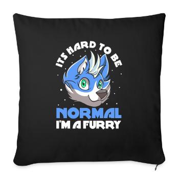 Furry Fandom Fursuits Funny - Sofa pillowcase 17,3'' x 17,3'' (45 x 45 cm) - black - Front