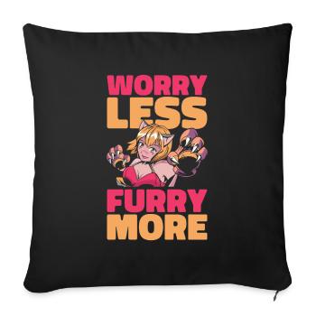 Furry Fandom Fursuits Cool - Sofa pillowcase 17,3'' x 17,3'' (45 x 45 cm) - black - Front