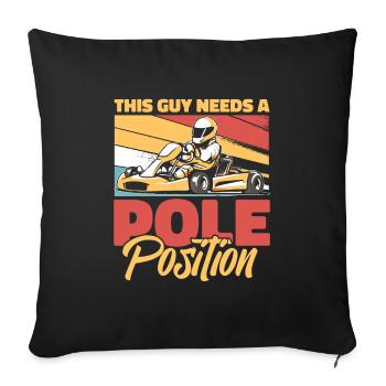 Go Kart Karting Karting Karting Driver Funny - Sofa pillowcase 17,3'' x 17,3'' (45 x 45 cm) - black - Front