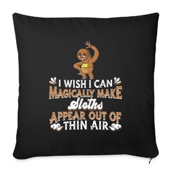 Sloth Funny - Sofa pillowcase 17,3'' x 17,3'' (45 x 45 cm) - black - Front