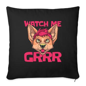 Furry Fandom Fursuits Cool - Sofa pillowcase 17,3'' x 17,3'' (45 x 45 cm) - black - Front